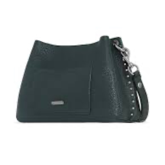 Rebecca Minkoff Darren E/W Leather Shoulder Bag NWT Deep Jade OS - Picture 9 of 10